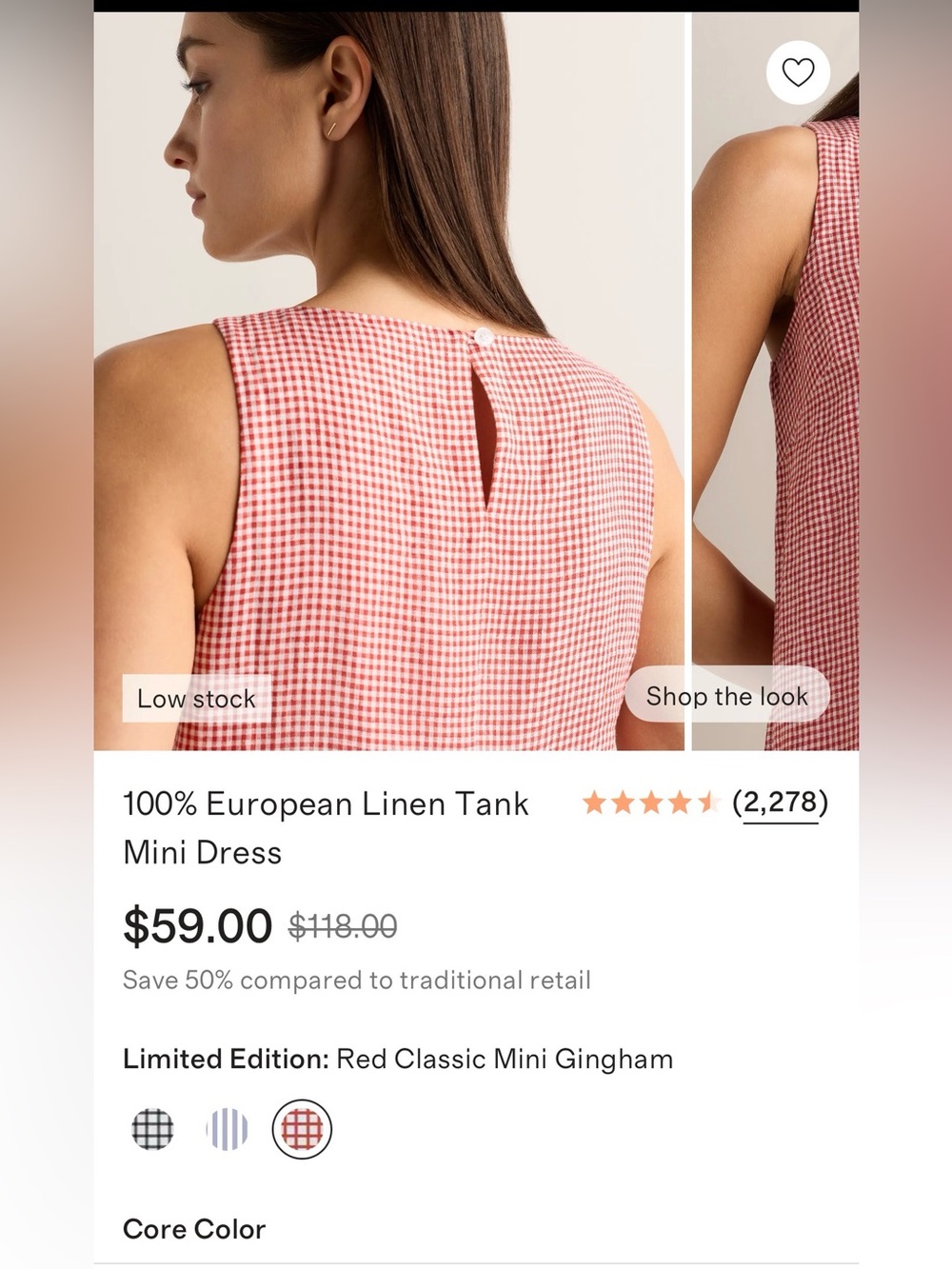 100% European linen tank mini dress. - Picture 9 of 11